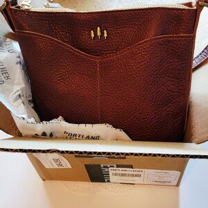 Portland Leather Cypress Side Bag in Nutmeg, New In Box